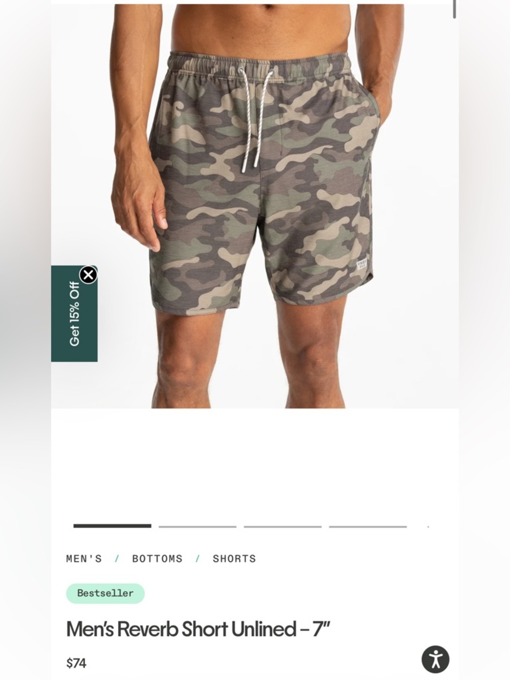 Freefly men’s camo reverb shorts